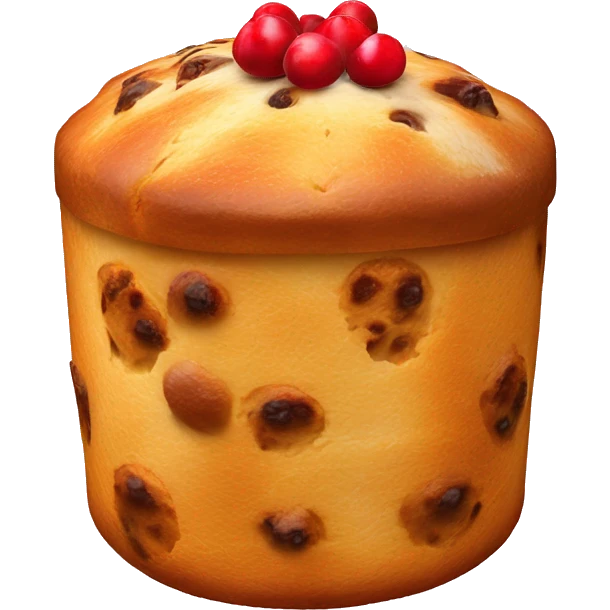 un panettone, tradicionalmente decorado con frutas confitadas y pasas. emoji