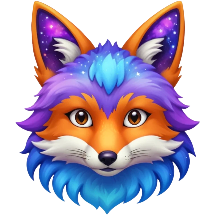a galaxy print fox emoji