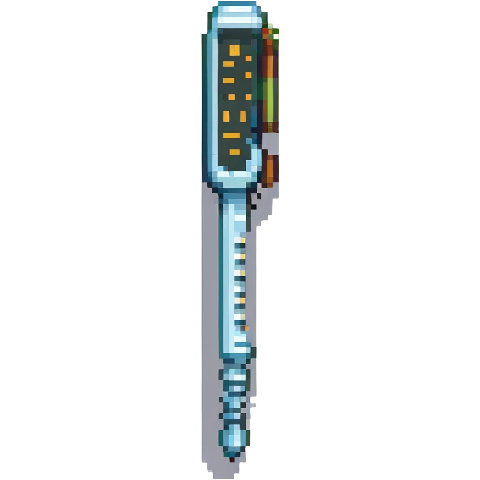 pixel art lockpick, Minecraft style, slightly curved tip emoji