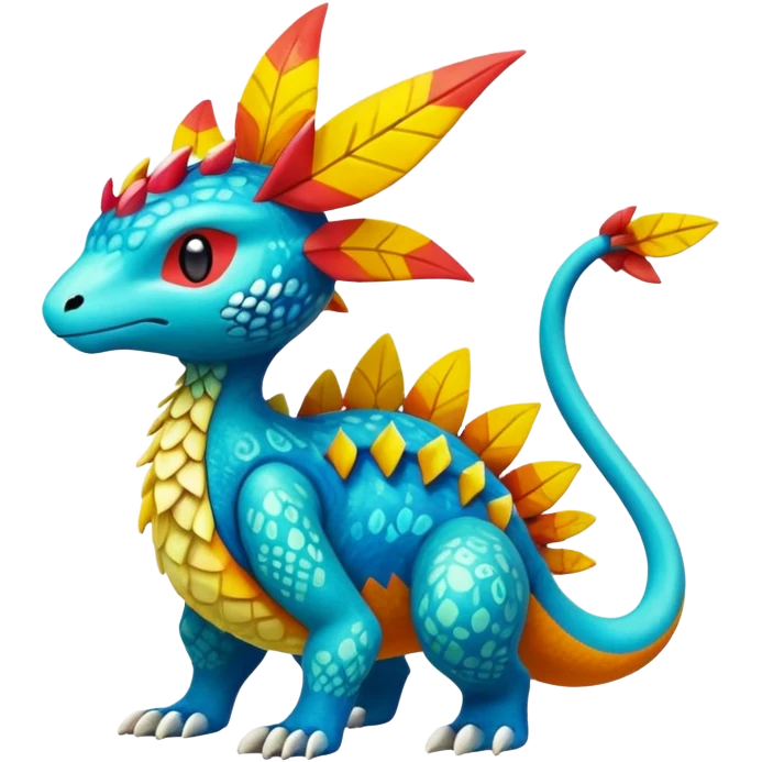 Colorful Exotic Pokémon-Fakémon-hybrid-creature (full body) emoji