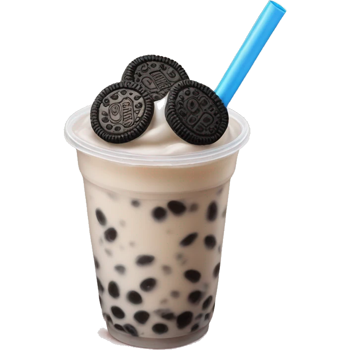 bubble tea with an oreo emoji
