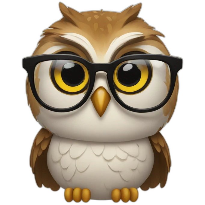 Owl with glasses emoji