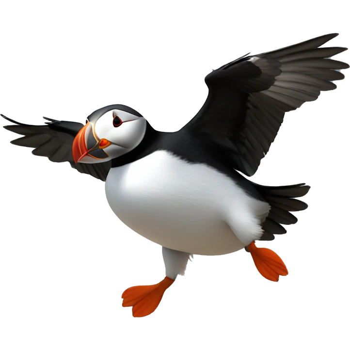 puffin flying off the cliffs emoji