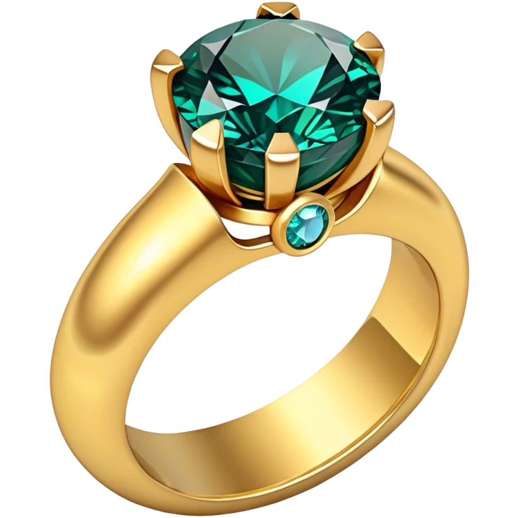 Create a bright and eye-catching emoji symbolizing jewelry craftsmanship and the art of making jewelry. Include a sparkling gemstone, a delicate ring, and tools like a hammer or chisel. The design should be elegant, with fine details and a luxurious feel, representing the precision and artistry of jewelry making. Use vivid colors like gold, silver, and deep jewel tones for the gemstone. Ensure the icon has a transparent background. emoji