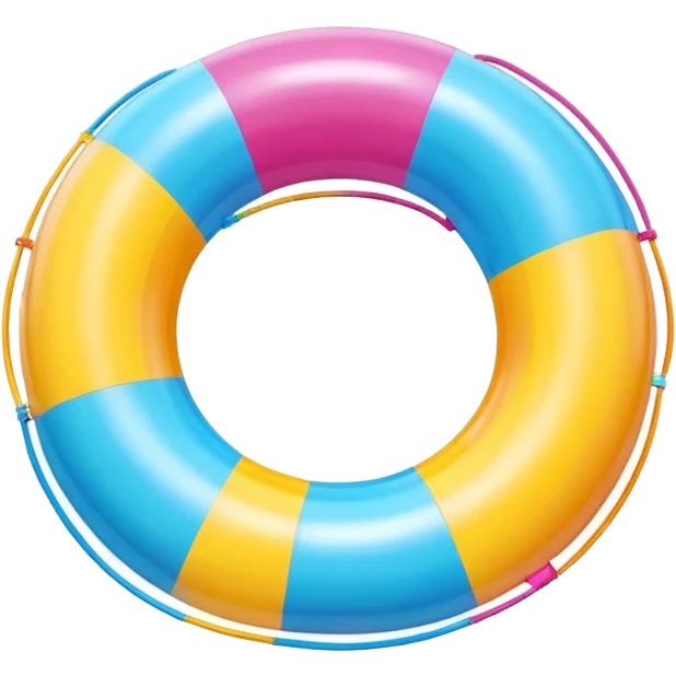 inflatable pool float object icon, colorful swimming ring, glossy plastic texture, summer vibe, 3D cartoon, mobile game icon style, centered, clean background, no text, no watermark
 emoji