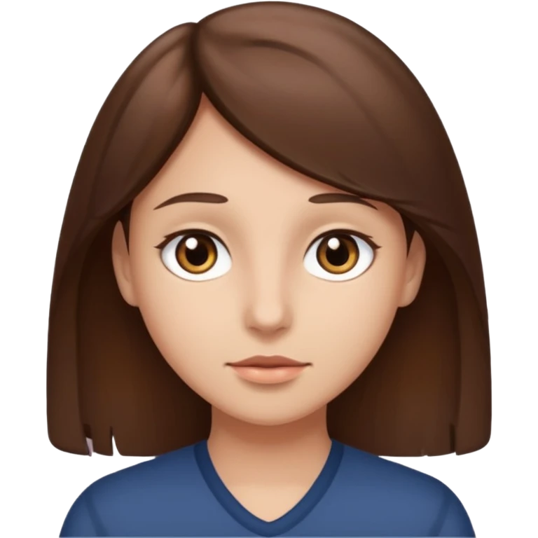 nonchalant brown hair and eyes emoji