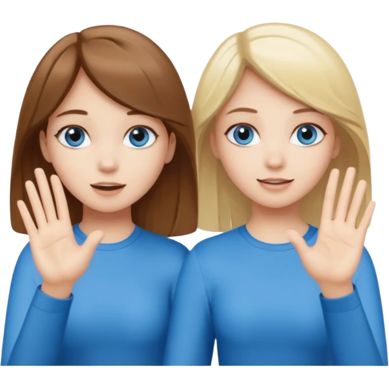 Two girls saying six seven one with brown hair. And doing hand movements  white skin six seven SAYING SIX SEVEN ONE WITH BLOND HAIR blue eyes emoji