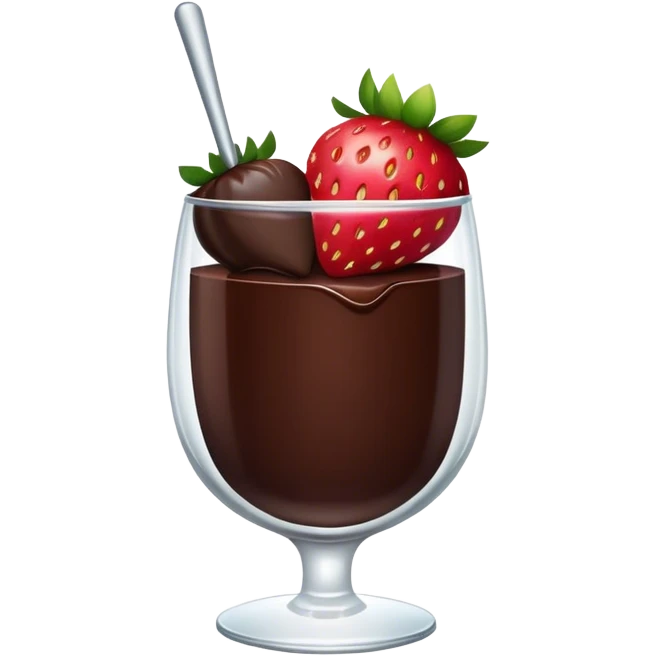 strawberries dipped in chocolate inside a glass emoji