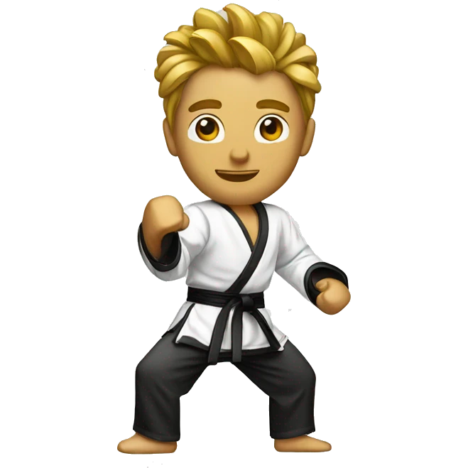 Hombre con una corona i un traje de taekwondo emoji
