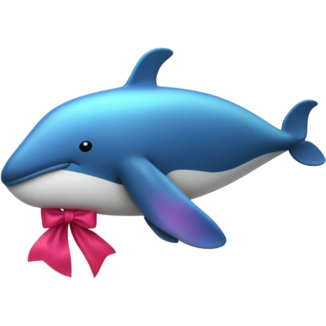 A whale with a bow emoji