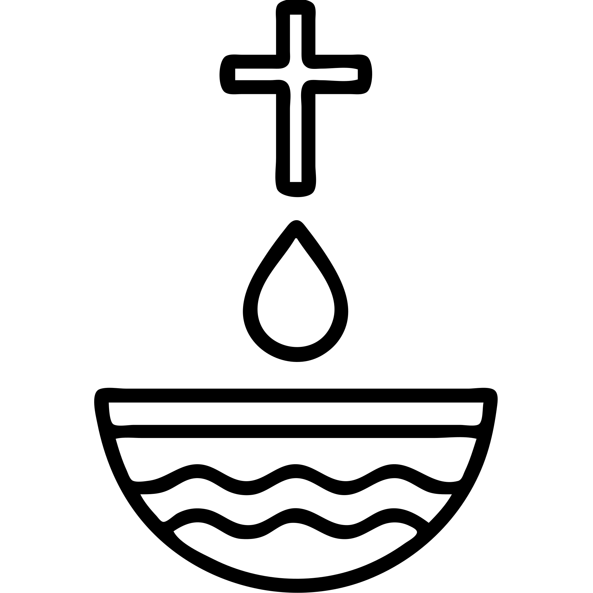 Christian baptism icon, simple outline, no fill emoji