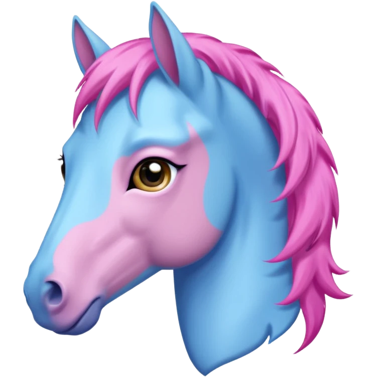  horse with and blue pink hair emoji