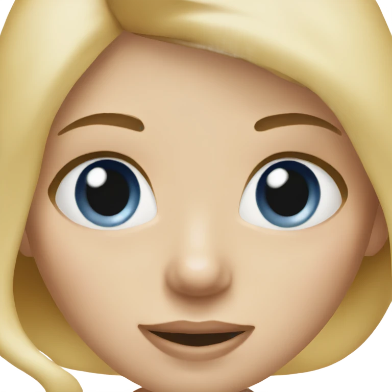 Blonde girl with blue eyes eating bagel emoji