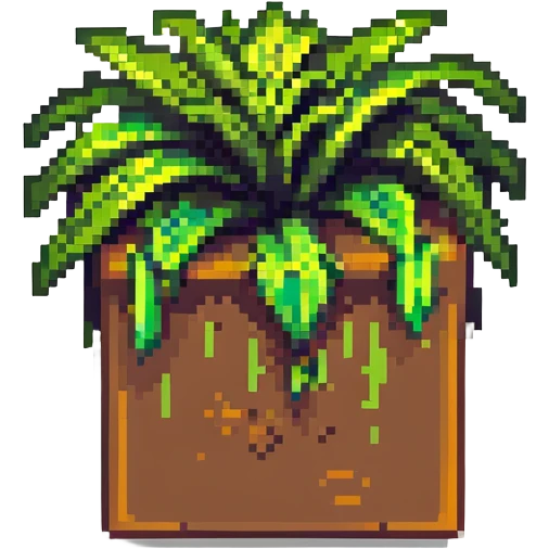 Minecraft grass block, square shape, brown and green, smooth emoji