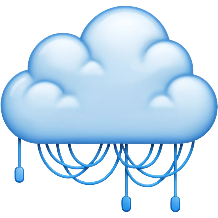 internet emoji cloud with connection lines emoji