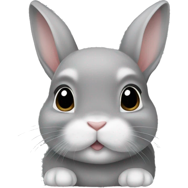 Grey Netherland dwarf bunny grey with short ears emoji
