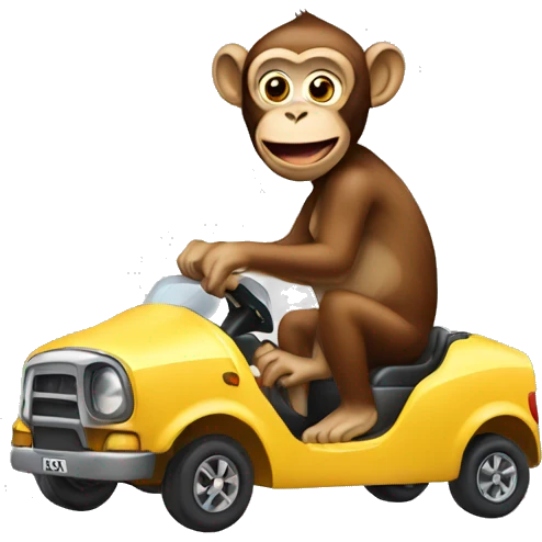 Monkey driving emoji
