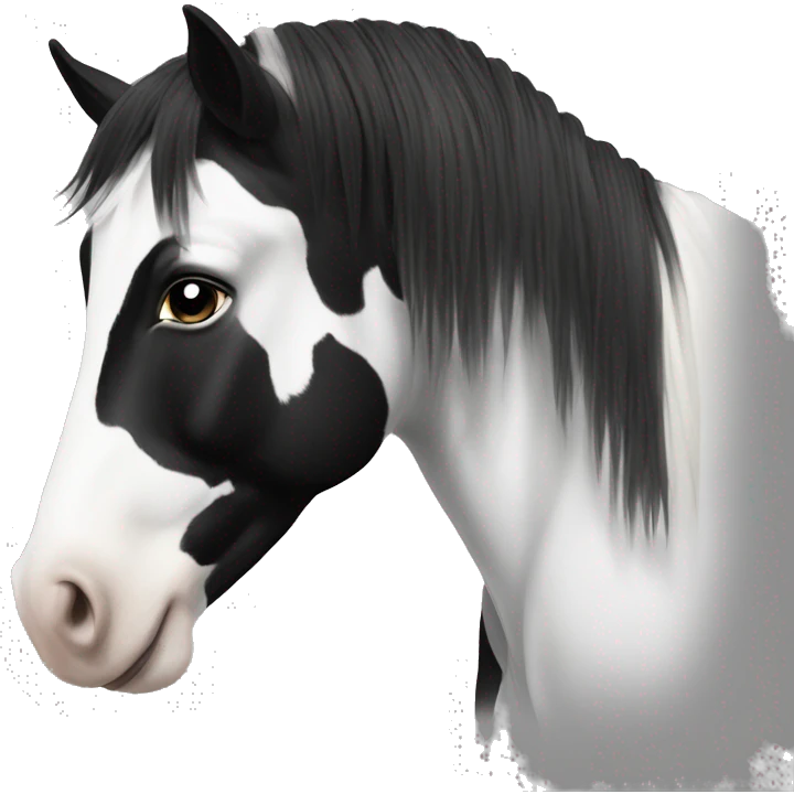 black and white gypsy horse  emoji