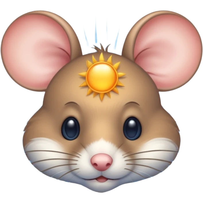 A mouse face with blue sun rays like a sun ☀️  emoji