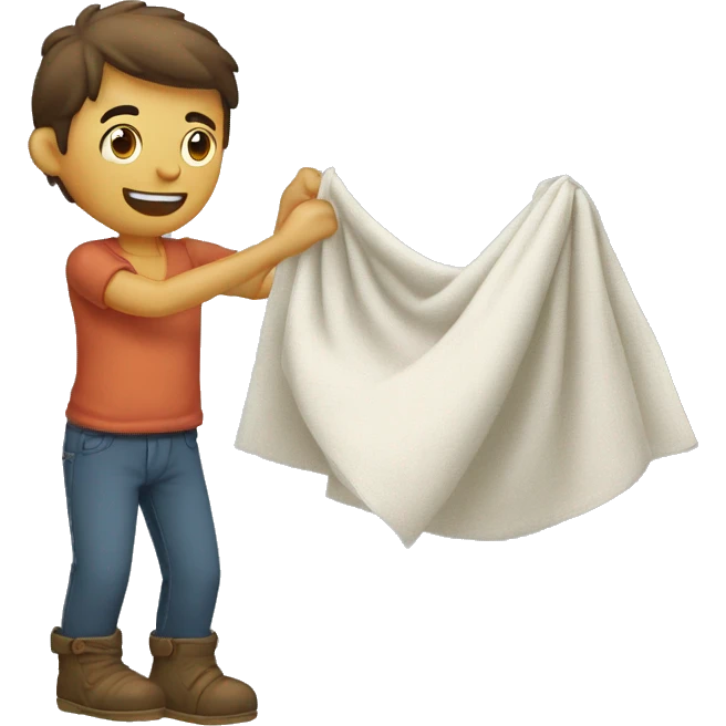 Homem cortando tecido emoji