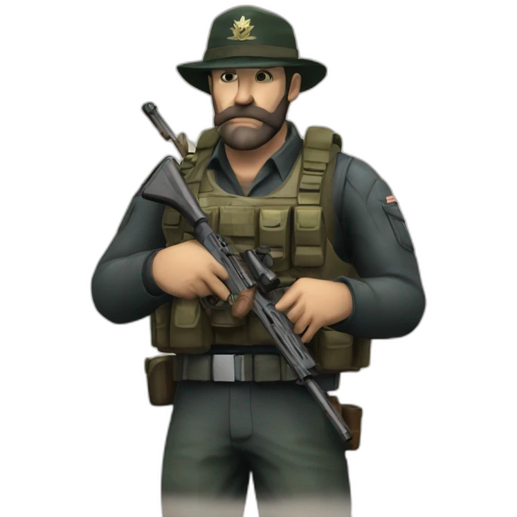 Captain price smoking a cigar while holding a rifle emoji
