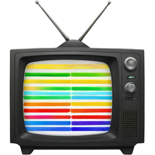 Television with colors bars emoji