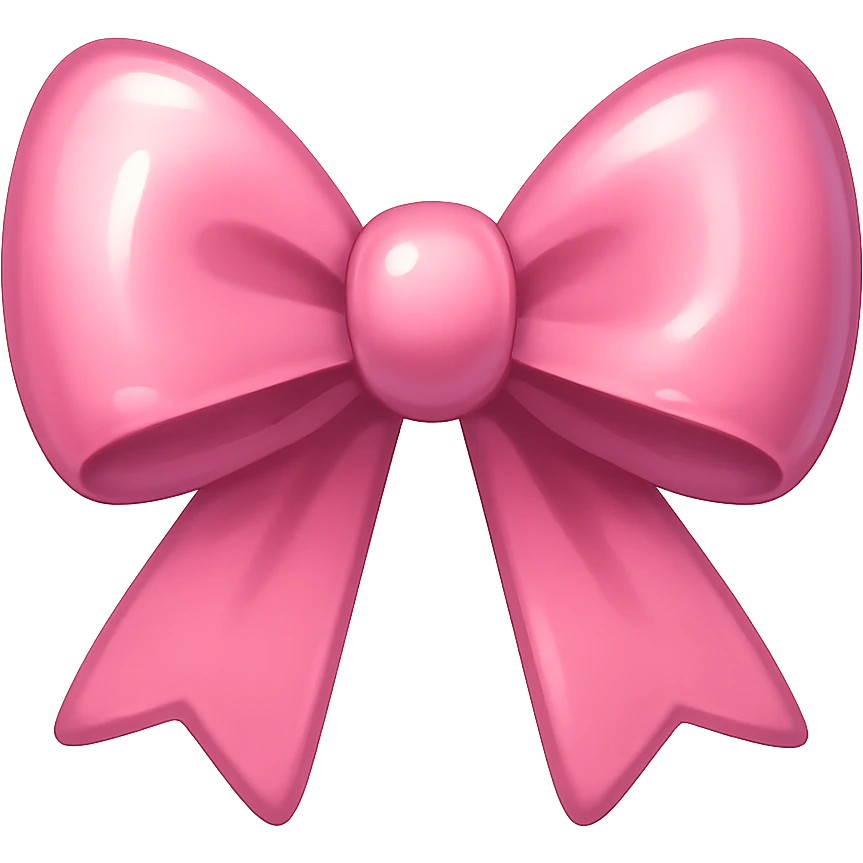 pink bow emoji, cute and shiny, with a gradient effect emoji