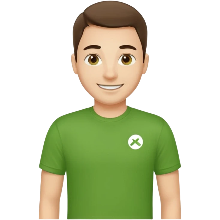 manager of delivery company in green t-shirt emoji