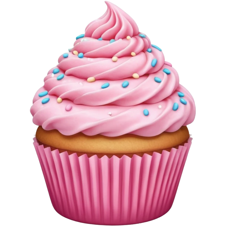 Cupcake with pink icing emoji