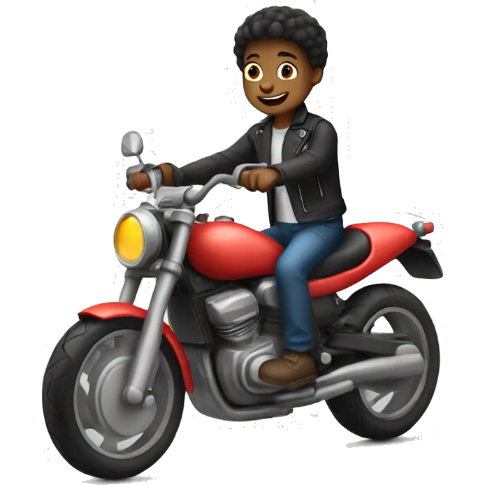 Kid riding motorcycle  emoji