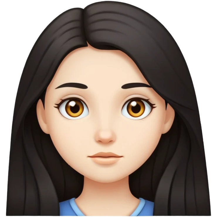 clean girl with long dark hair emoji