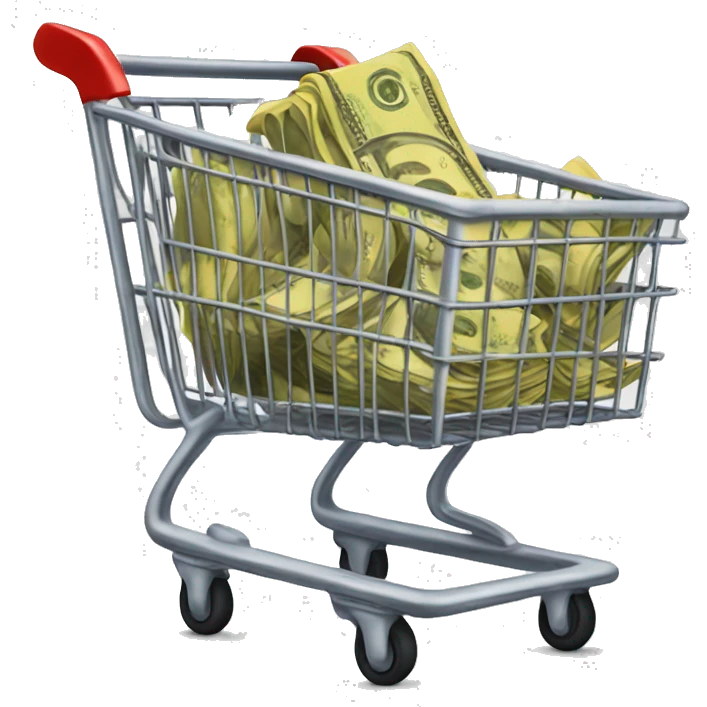 shopping cart with $100,000 emoji