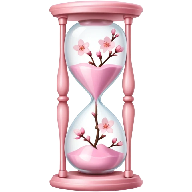 Pink pastel Cherry Blossom hourglass emoji