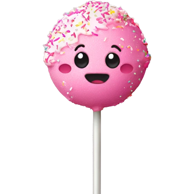 Pink cake pop with sprinkles emoji
