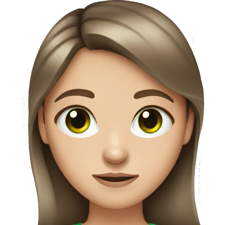 white girl green eye brown hair with horns emoji