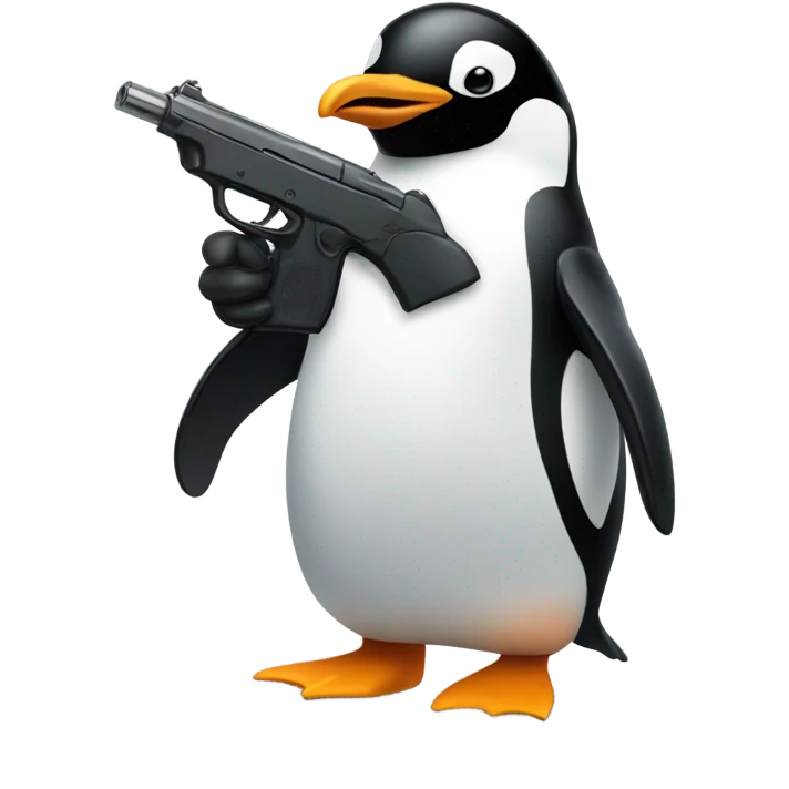 penguin holding gun emoji