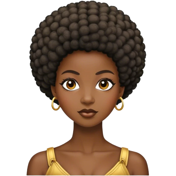 Black darkskin woman with pixie afro emoji