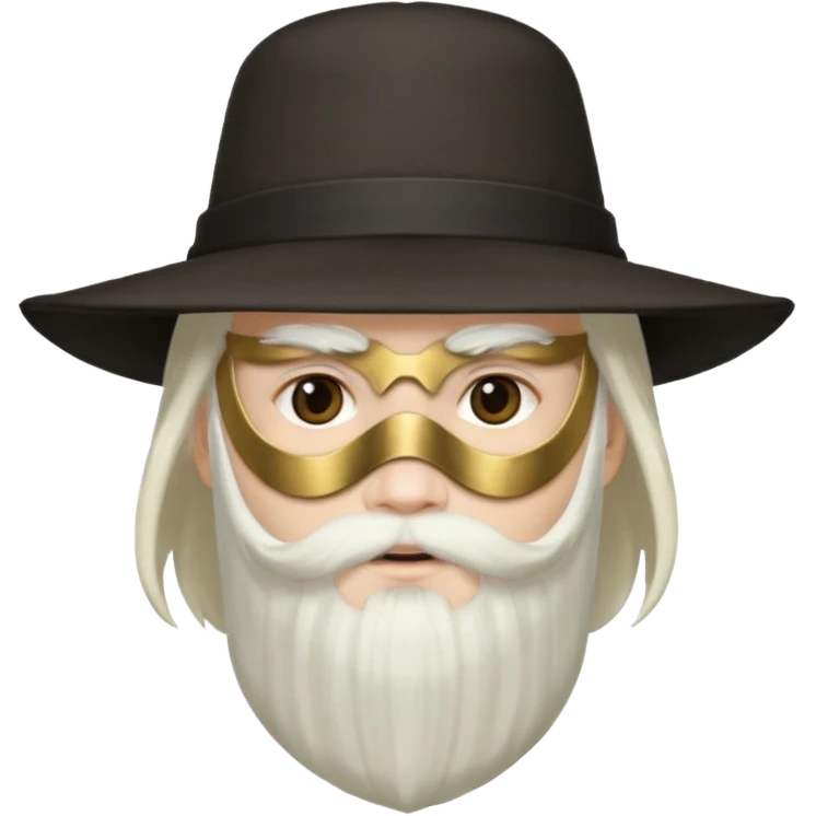 masked Boy with hat long white hair & bearded emoji