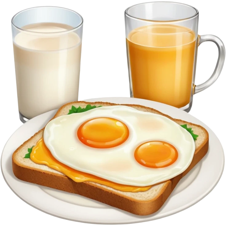 Breakfast ( bread + egg + a glass of milk) emoji