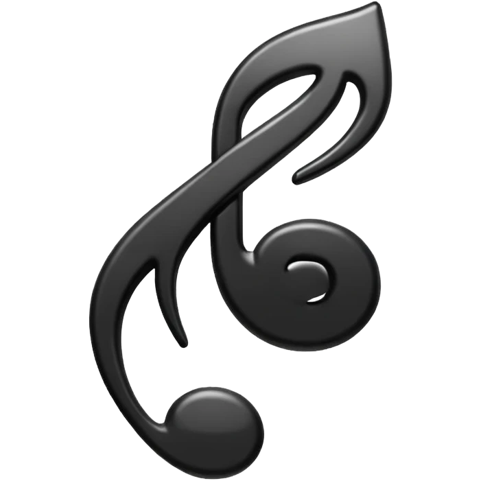 black simple music note re emoji