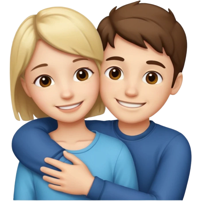 Boy and girl hugging emoji