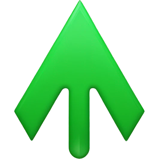 Plain green colour navigation up arrow emoji