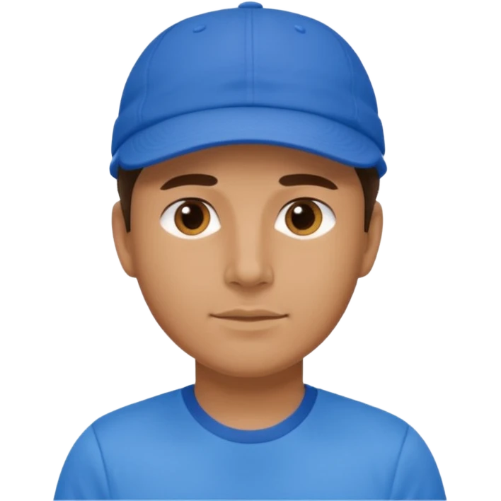 blue tennis hat and blue tshirt man emoji