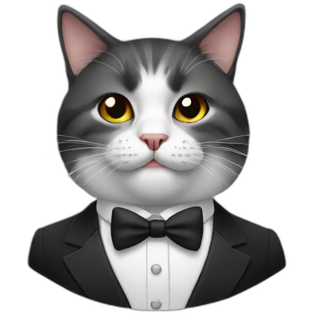 Cat in tuxedo with cigarette emoji