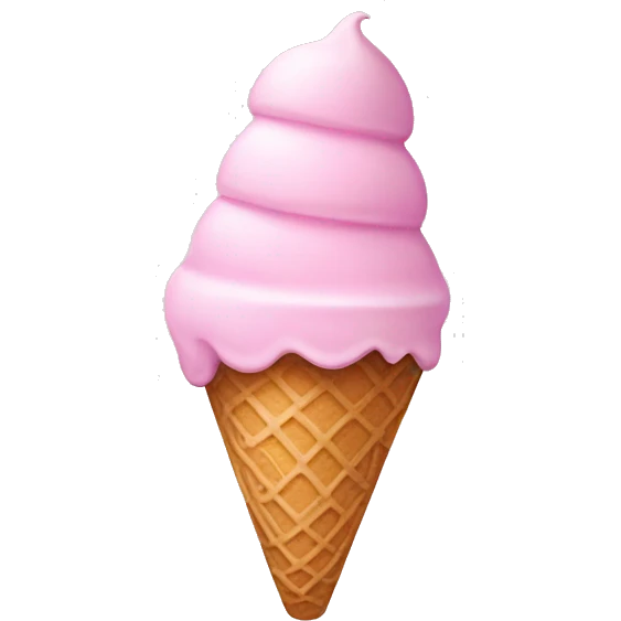 Pastel pink ice cream emoji