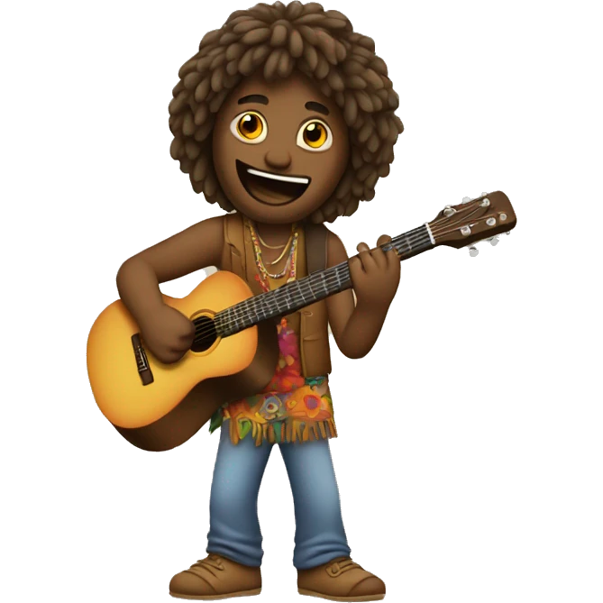 hippy playing guitar emoji