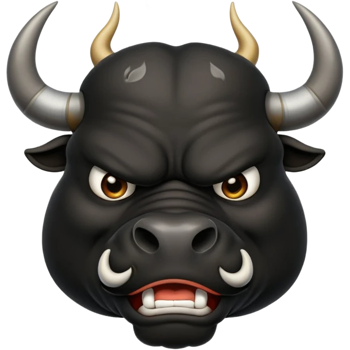 Emoji angry powerful black bull steaming from nose emoji
