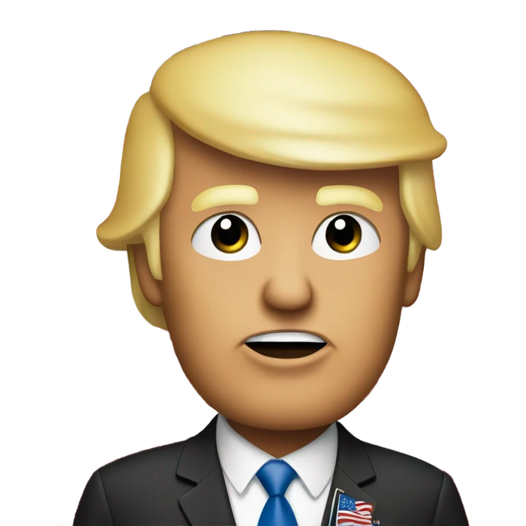 Trump holding American flag emoji