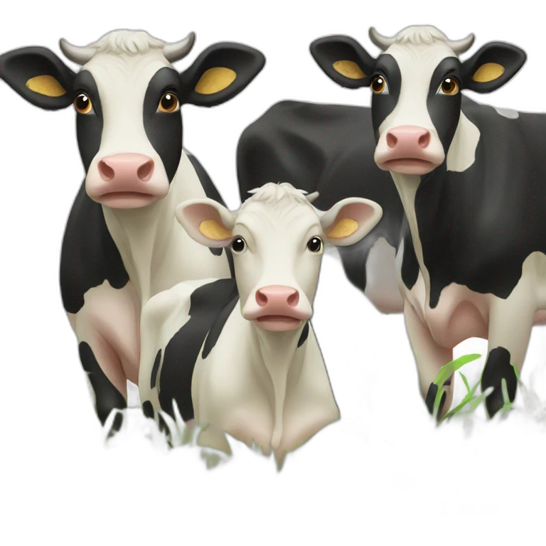 three cows emoji