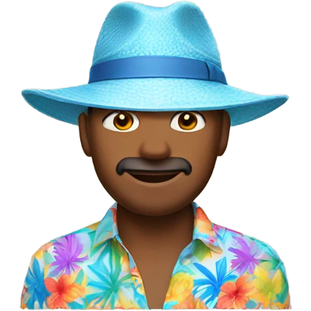 truman show man beach hat and shirt emoji